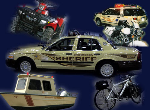Image of the sheriff's different vehicles.